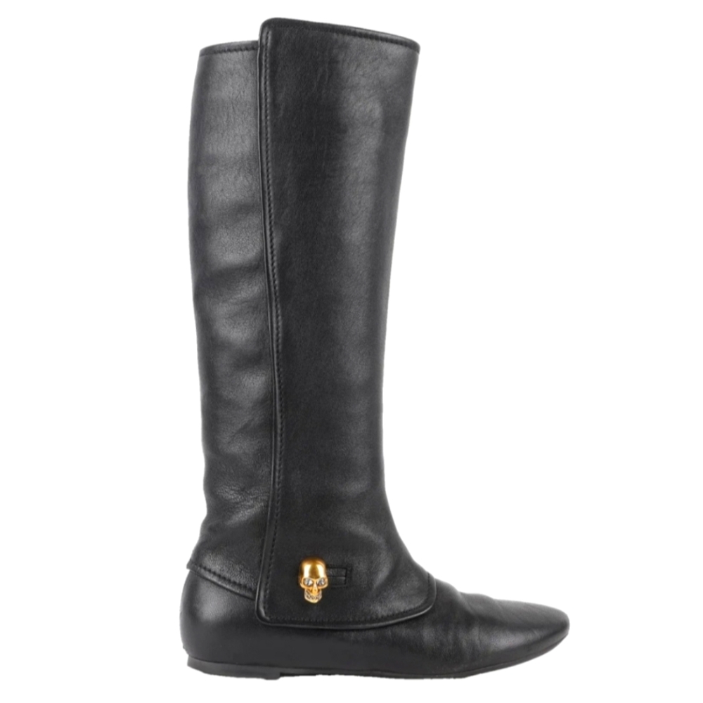 Alexander McQueen Leather Boots Size 38